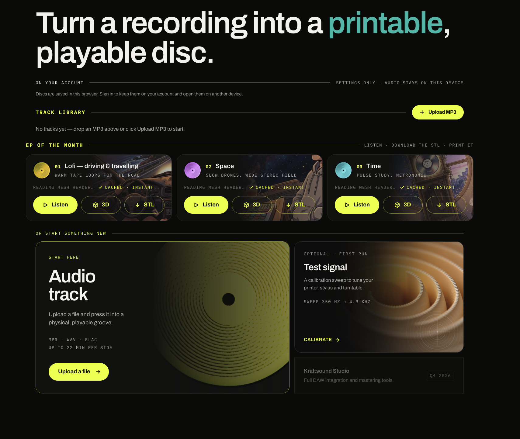 Kräftsound Studio — Track library