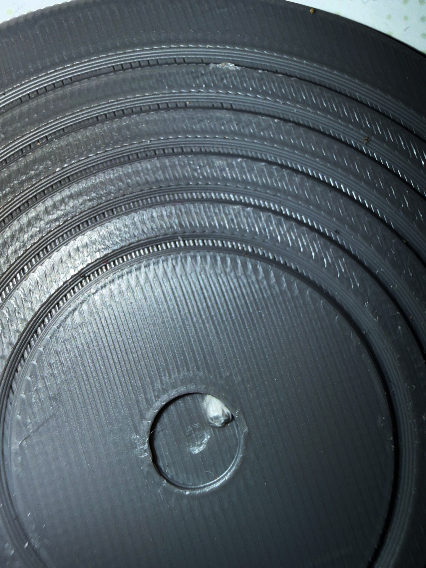 Printed record groove spiral detail